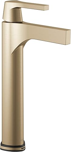 Miniatura 2 de Delta Faucet 774-CS-DST, grifo de lavabo de recipiente de una sola manija Zura negro cromadomate
