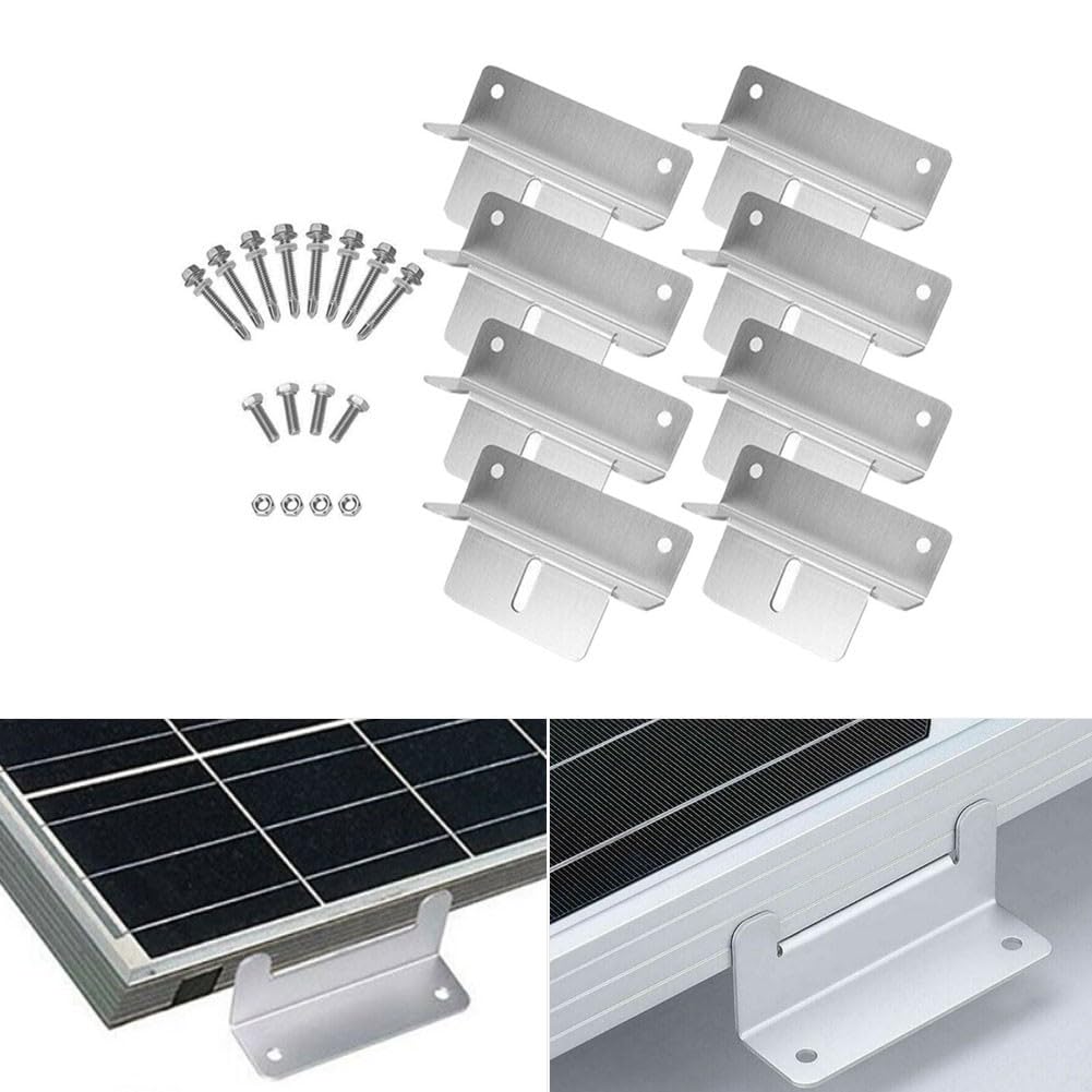 8 sztuk uchwytów montażowych do paneli słonecznych z aluminium, uchwyty Z