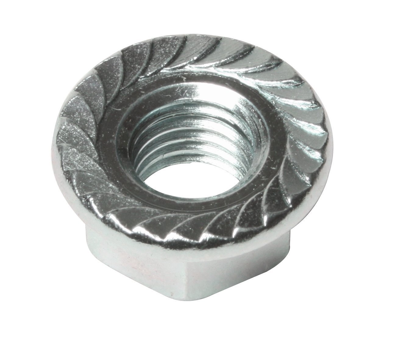 AHCMetric Hexagon Serrated Flange Nuts (ZINC & Clear) M6 (Pack of 100)
