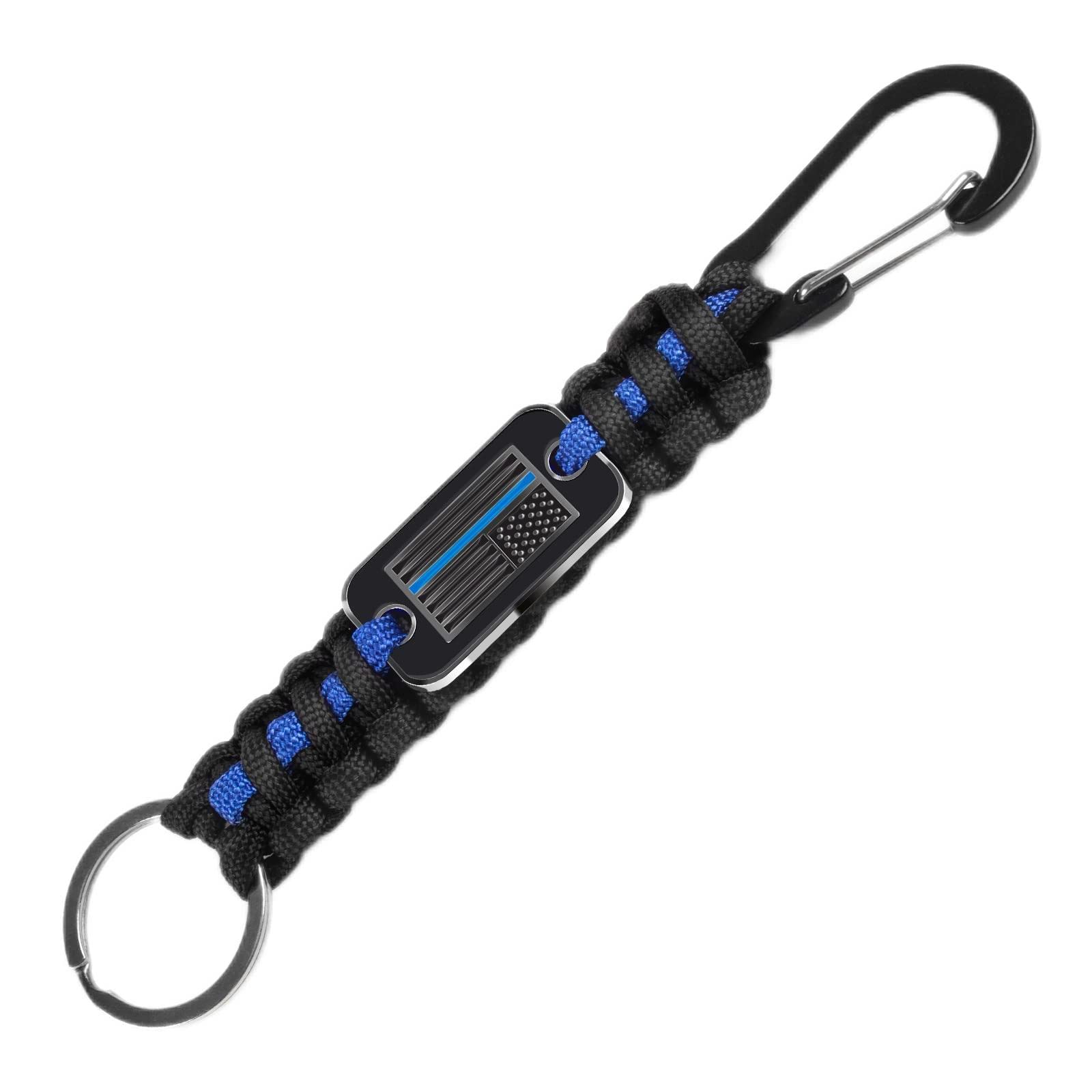 Amazon.com: MDSXO Short Thin Blue Line Paracord Keychain Neck