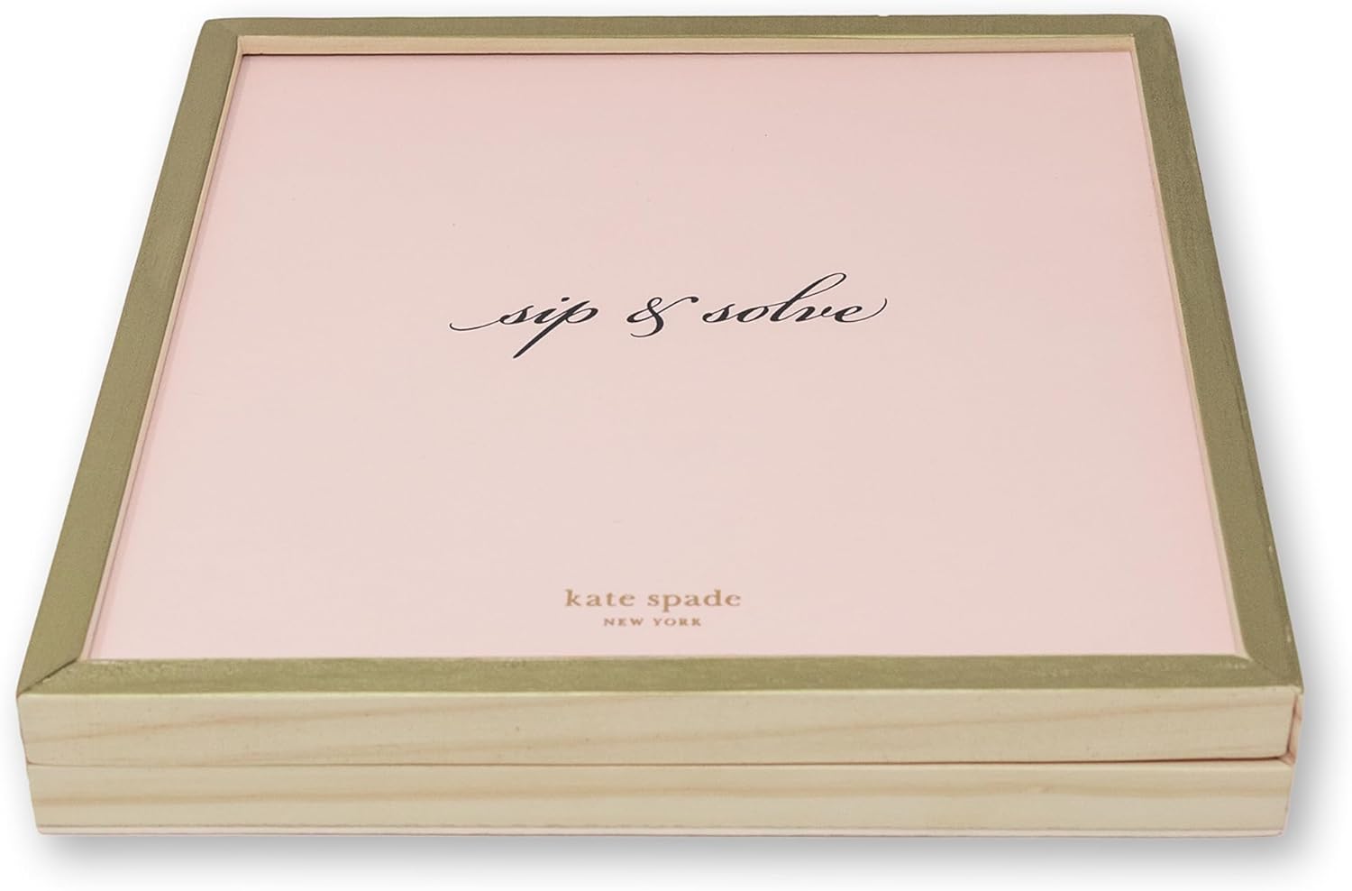 kate spade new york Wooden Sudoku Board Game with 120 Puzzles for Adults, 9" x 9" Coffee Table Game with Wooden Tiles, Number Puzzles Easy, Moderate, and Hard (Sip & Solve)