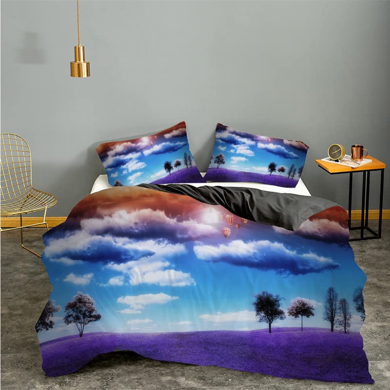 Housse de couette 240x260 en microfibre 110g/㎡ infroissable avec fermeture éclair