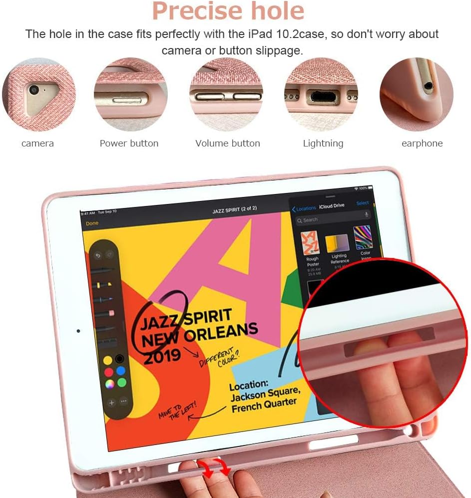 aMZCaSE iPad Pro 9.7 Inch Case with Keyboard,for iPad 6th Generation(2018), 5th Generation(2017), Air 1 Air 2 Case with Keyboard, Wireless Detachable Folio Cover, Smart Wake/Up,Champagne