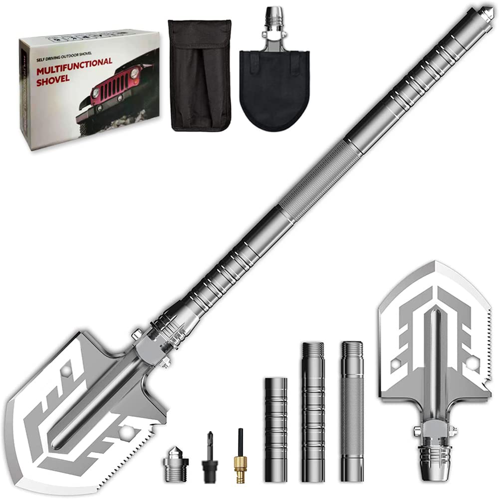 YANTOO Camping and Hiking Shovel, Multipurpose Folding Detachable Portable Spade Kit, Rescue and Survival Shovel for Camping, Beaching, Hiking, Outdoor, Fishing, Car Emergency, Gardening Shovels.