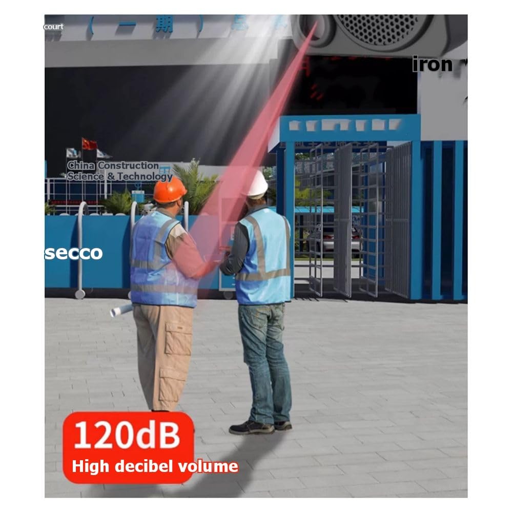 Alarma de Construcción, Alarma de Alto Volumen, Sensor Humano de Infrarrojos, Alimentado por Energía Solar, para Uso Exterior.