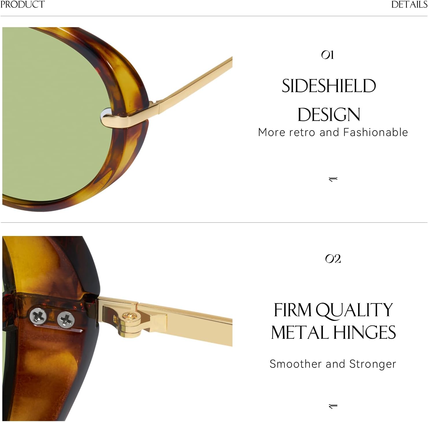 mosanana Trendy Oversized Aviator Sunglasses for Women Retro Style MS52478 - Image 5