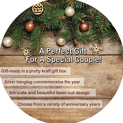40Th Anniversary Ornament 2023 - Happy Anniversary Ornament, Beautiful Laser Cut Wood Detail - Comes In A Gift Box So It's Ready For Giving (40Th Anniversary 2023) #TOP2