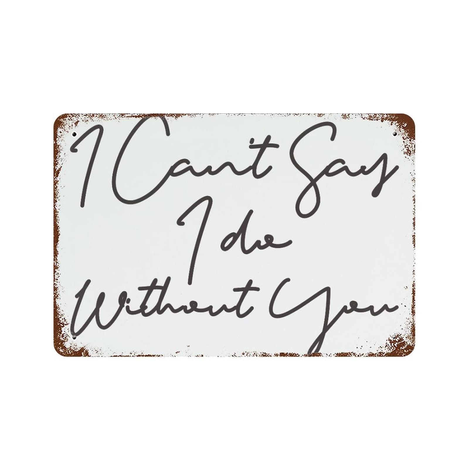 Plaque en métal I Can't Say I Do Without You panneau vintage déco intérieur extérieur