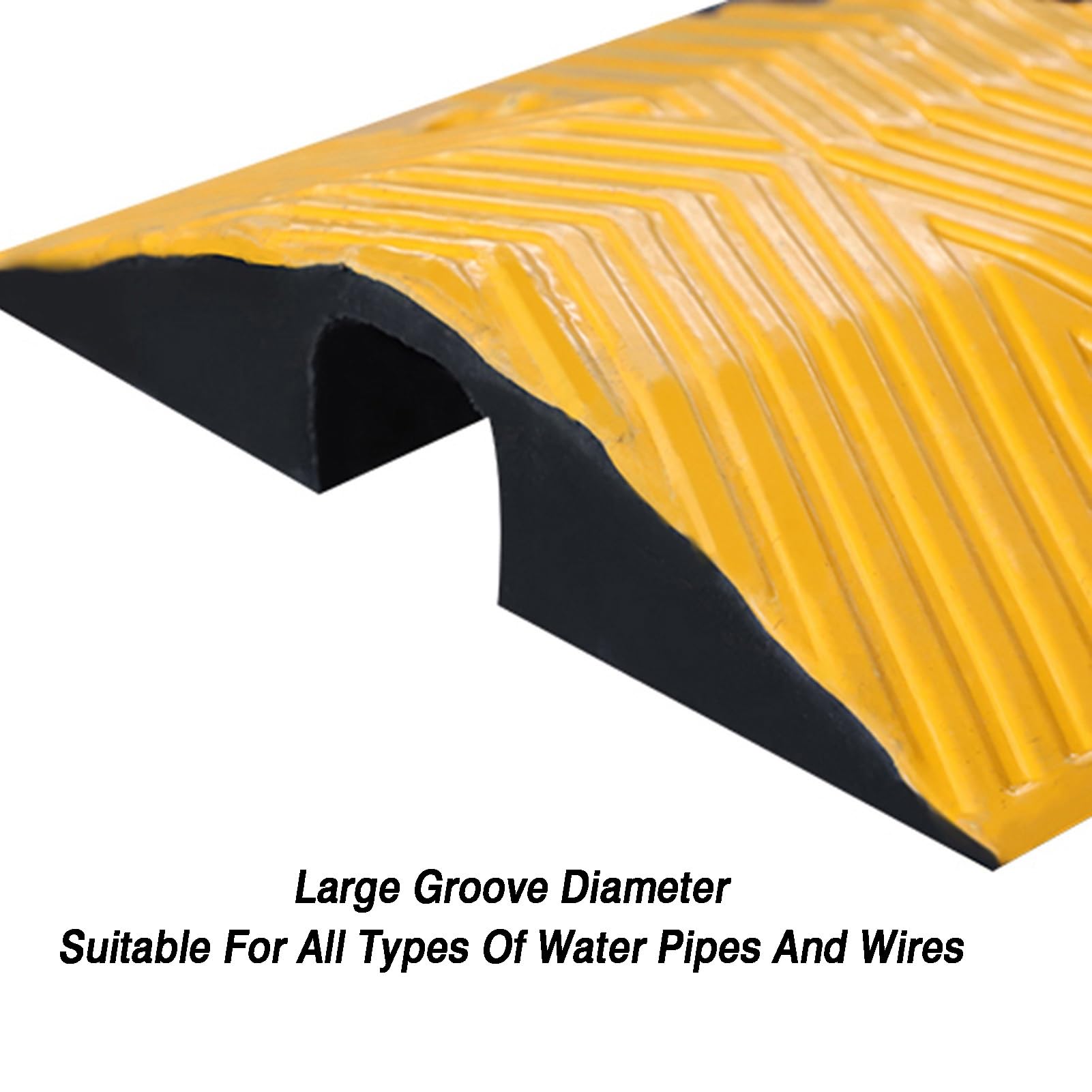 Topes de Velocidad de Goma, rampas de protección de Cables, Capacidad de Carga de 110231 Libras, adecuados for Carreteras de Asfalto y hormigón(98x35x6.5cm)