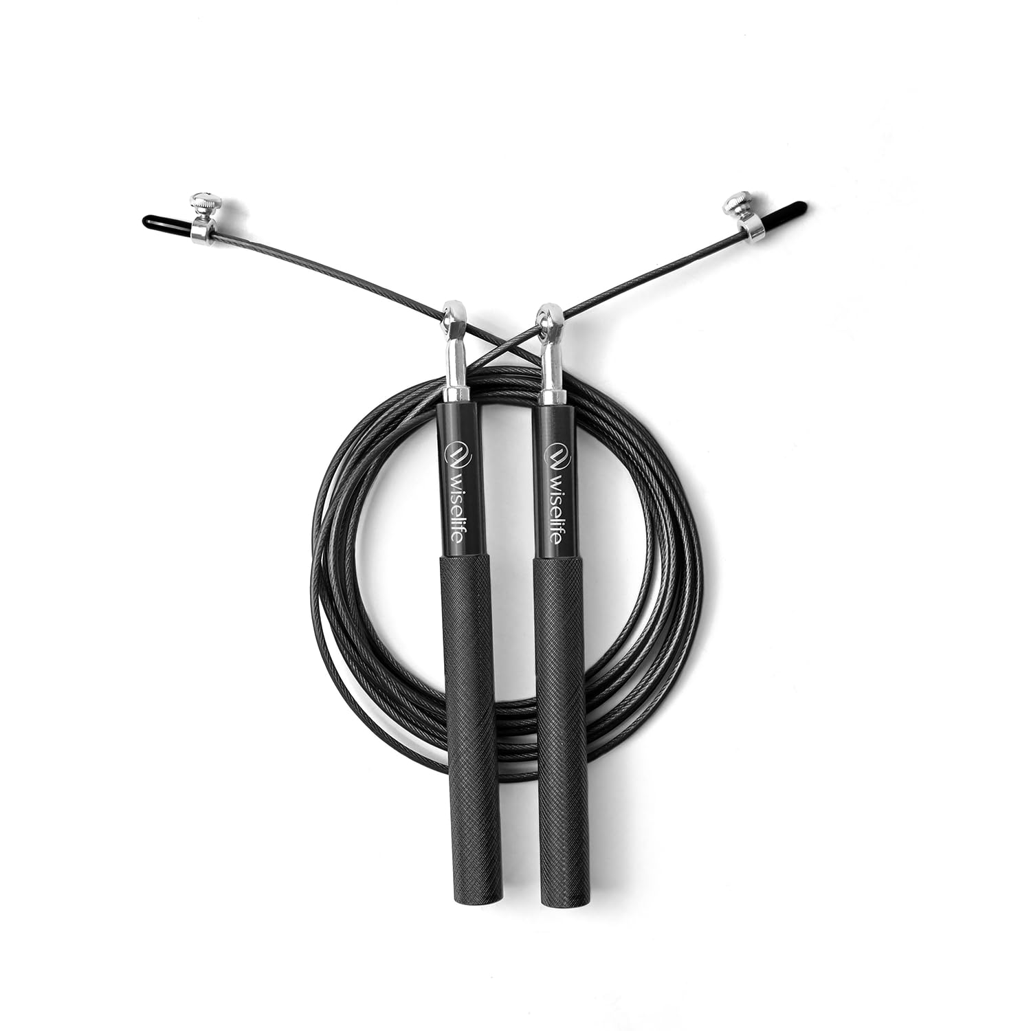 Wiselife Skipping Rope | 3Meter Steel Coated Rope | Aluminum Alloy Handle & Ball Bearing Tangle-Free | Adjustable Skipping Rope for Home Exercise & Slim Body, Cross Fit Training, Fitness (3M-Black)-image-29