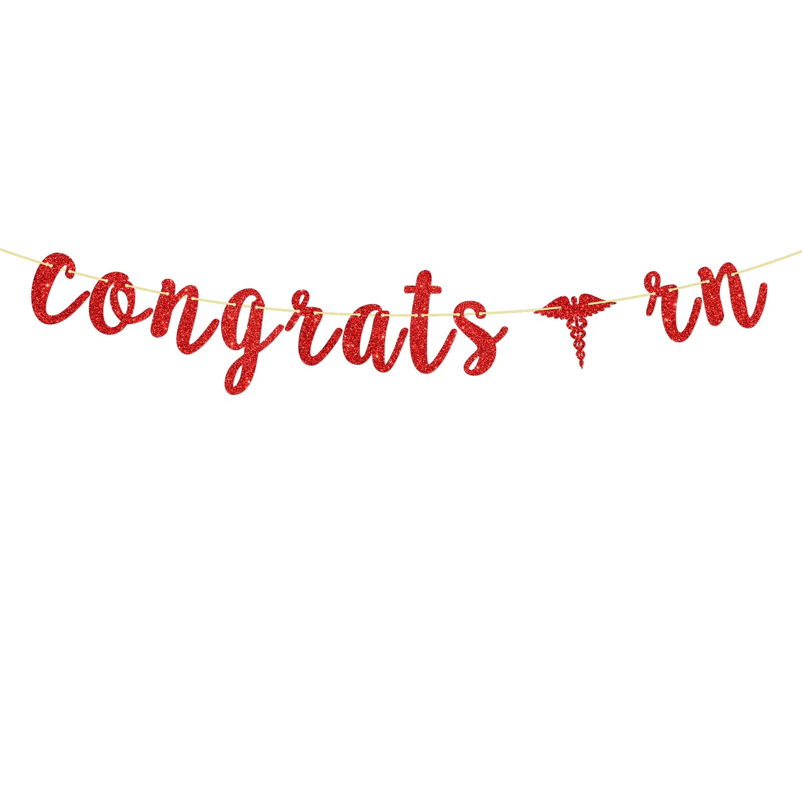 Congrats RN Banner BSN Nurse RN Bunting Banner Nursing School College Medicine Medical Graduation Party Decorations Red Glitter