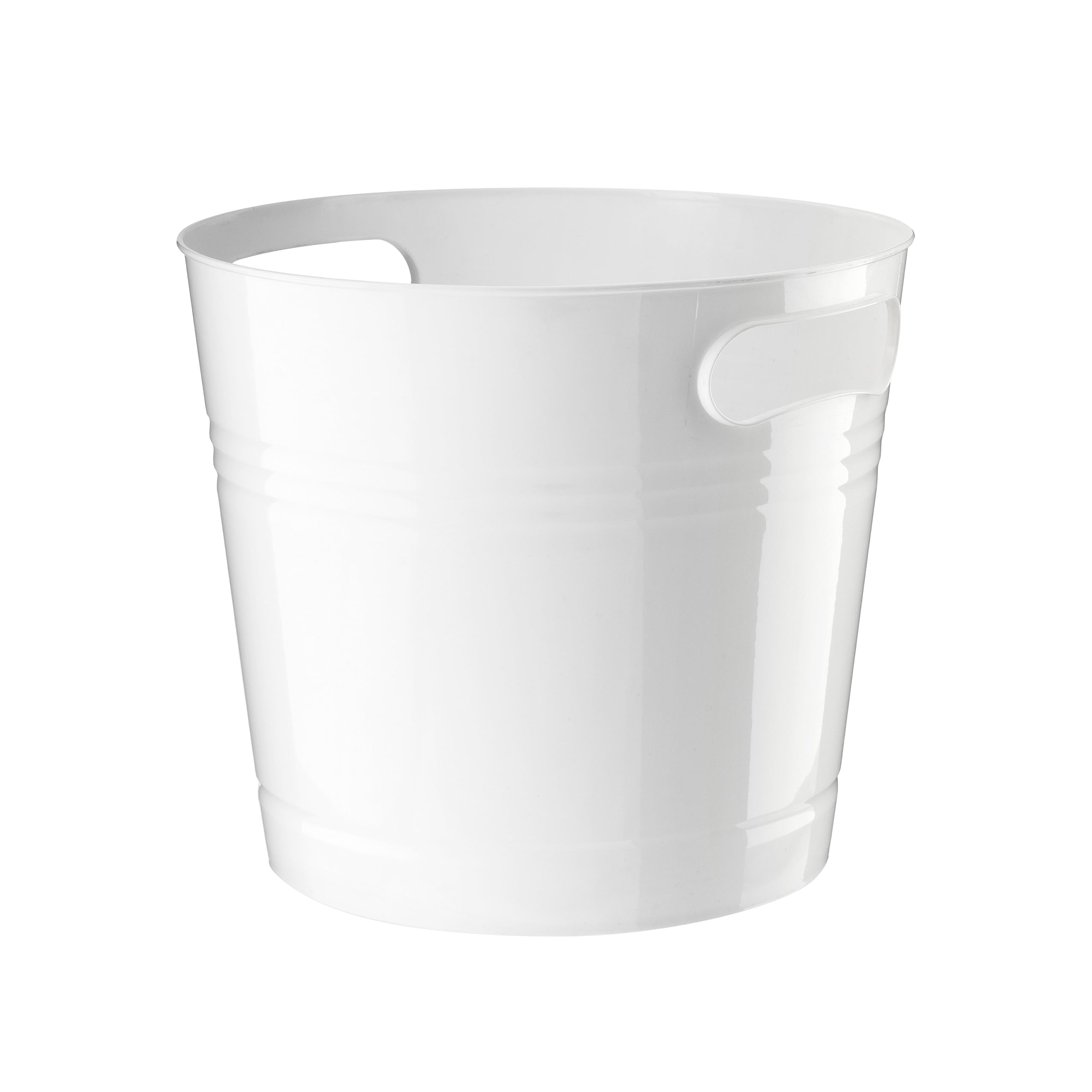 HOMESHOPA Handy Plastic Bin, Round Flexible Storage Container Bucket, Lightweight Portable Multipurpose Paper Trash Bin, Ice Bucket, Laundry Basket, Flexi Tub for Home Office Kitchen Household (White)