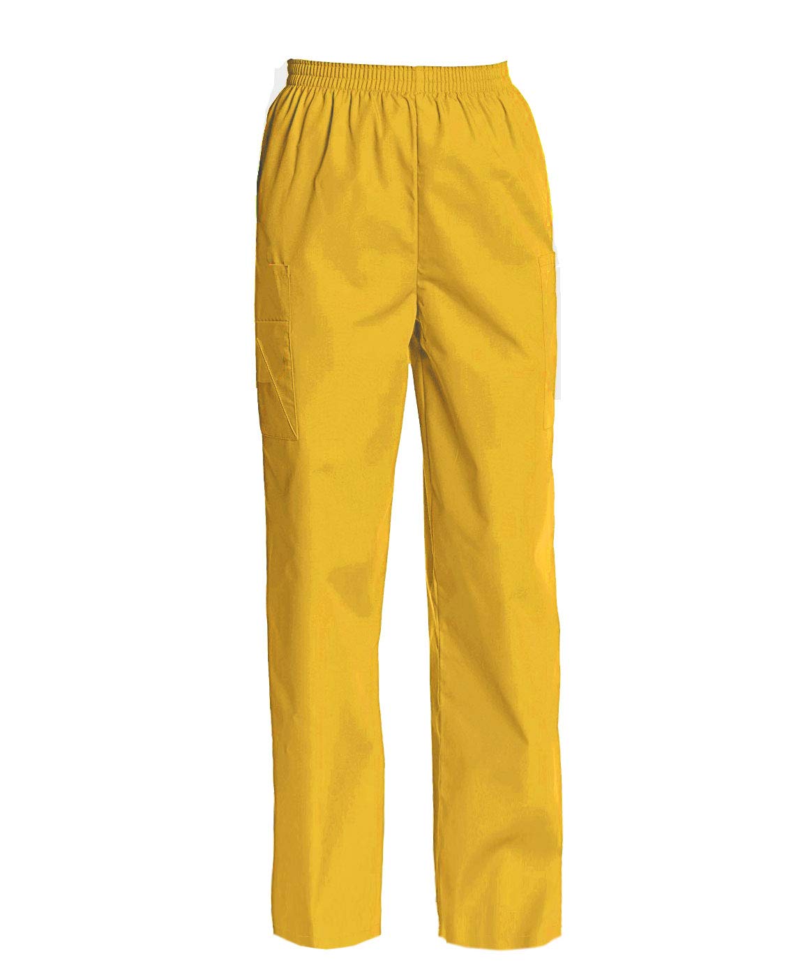 Tailor's Women's Yellow Scrub Pants Full Elastic Waist Cargo Scrub Trousers