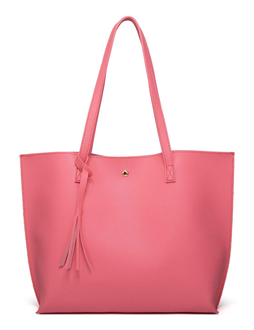 DreubeaWomen's Soft Faux Leather Tote Shoulder Bag from Dreubea, Big Capacity Tassel Handbag