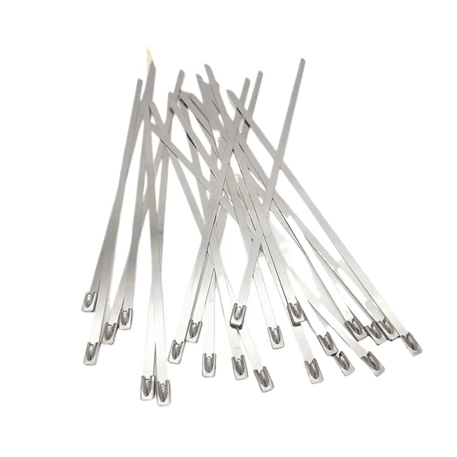Fascette per cavi 20 pezzi 4,6 mm fascette in acciaio inossidabile fascette for cavi autobloccanti pesanti fascette for cavi multiuso fascette di bloccaggio for tubi di scarico in metallo(4.6-500mm)