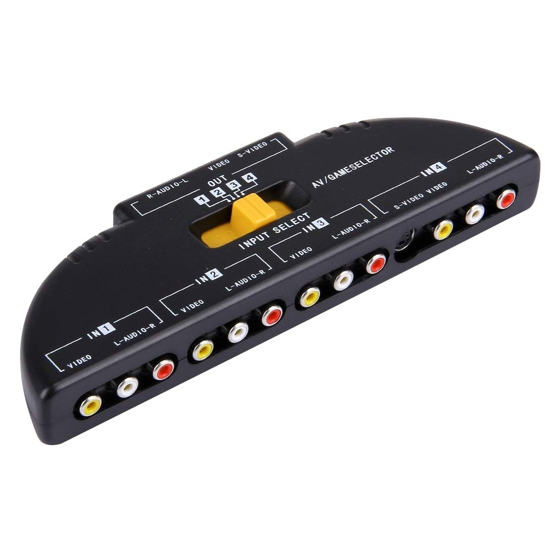 WBTIAN AV4-SVIDEO Multi Box RCA AV Audio-Video Signal Switcher + 3 RCA  Cable, 4 Group Input and 1 Group Output System(Black): Buy Online at Best  Price in UAE - Amazon.ae