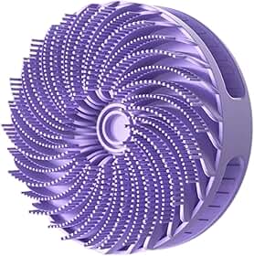 Bucha de Banho Silicone 2 em 1 Esfoliador Corporal e Escova para Couro Cabeludo Uso para Pessoas e Pets (Roxo)