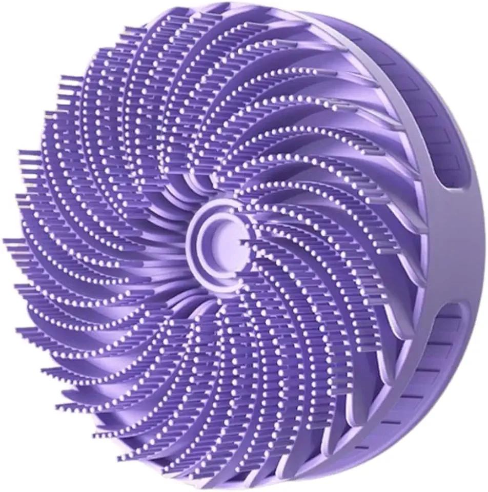 Bucha de Banho Silicone 2 em 1 Esfoliador Corporal e Escova para Couro Cabeludo Uso para Pessoas e Pets (Roxo)