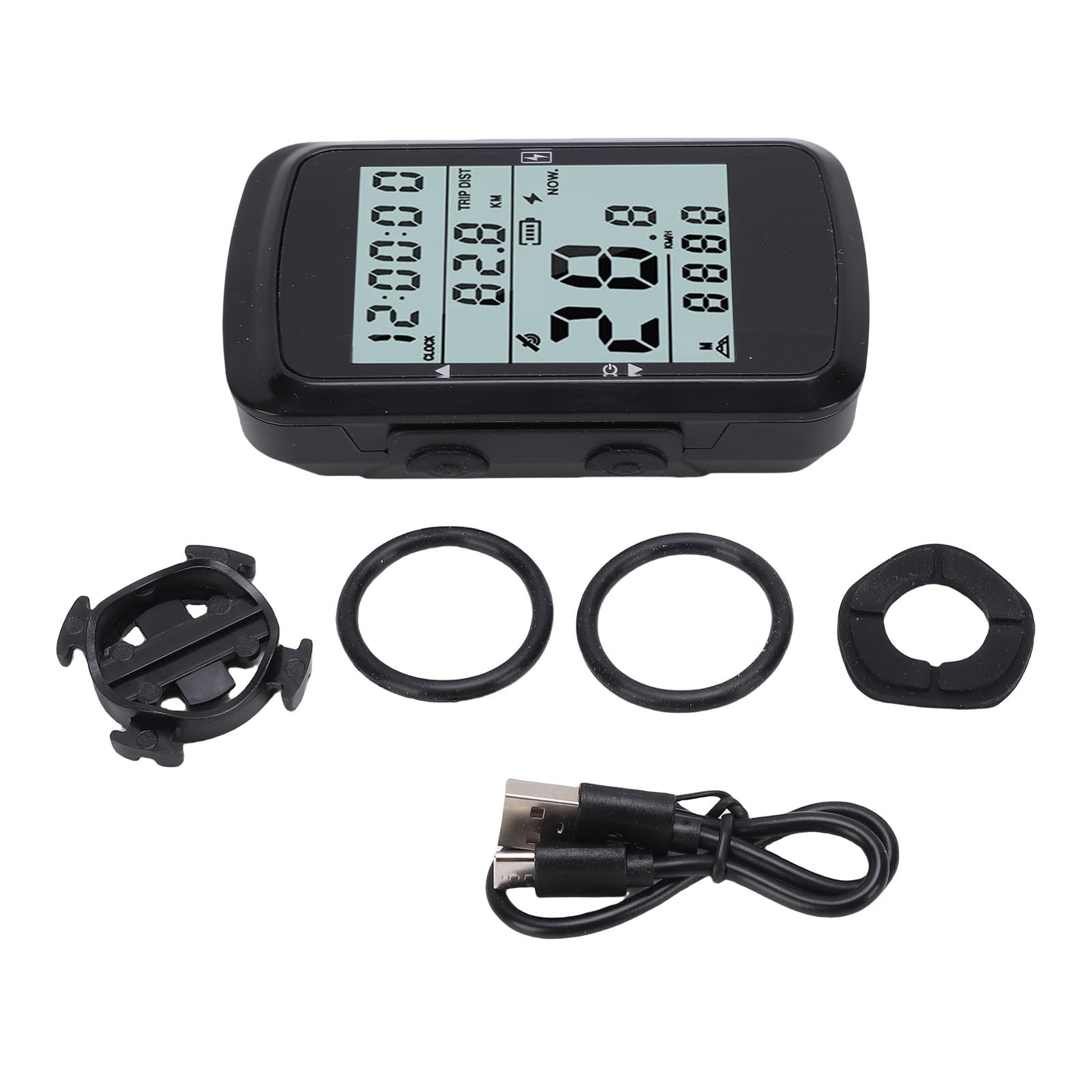Bewinner Computer da Bici GPS, Computer da Ciclismo Wireless con Retroilluminazione, Display LCD da 2,4 Pollici, Contachilometri Bici Impermeabile, Durata della Batteria di 28 Ore