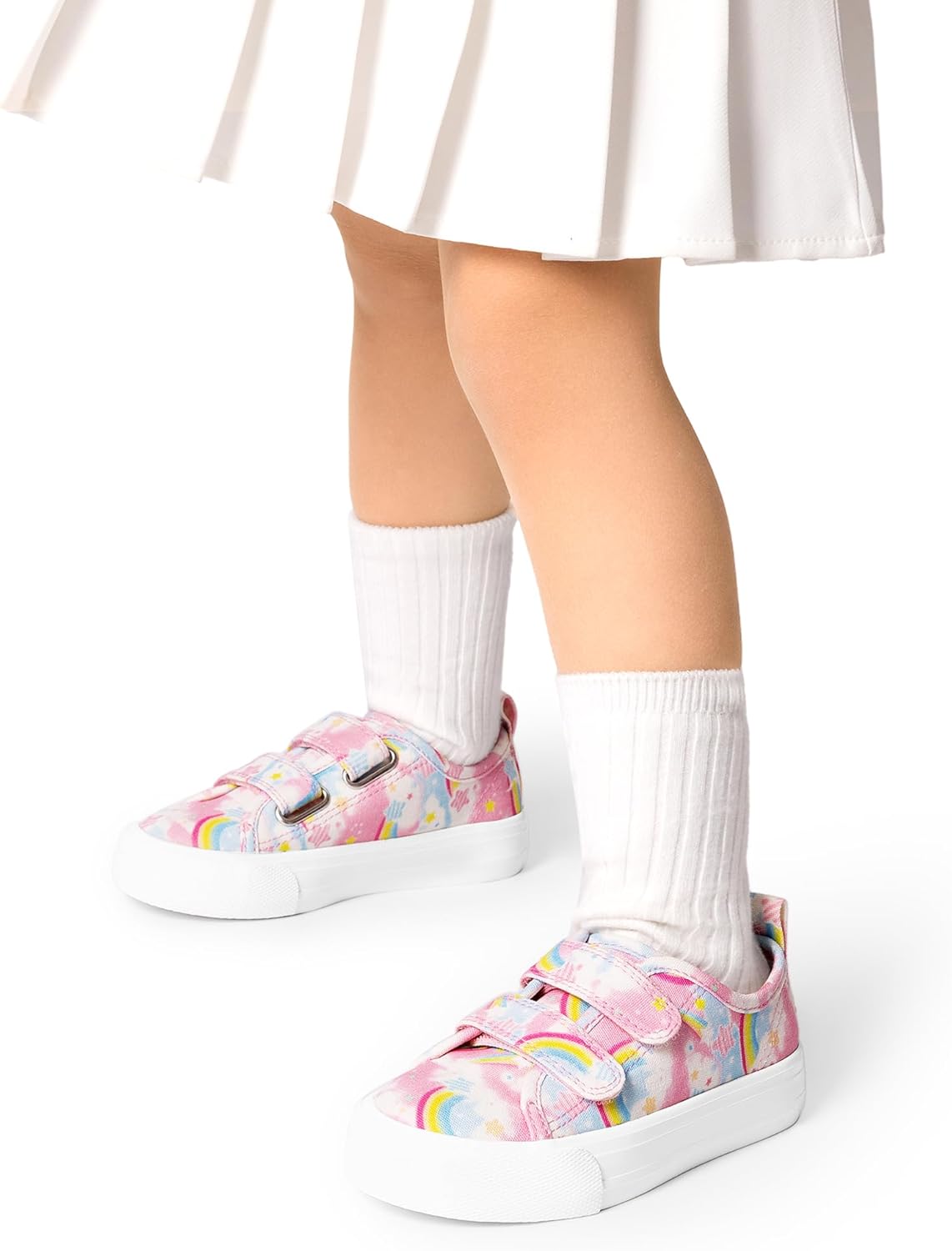 DREAM PAIRS Kid Toddler Sneakers Boys Girls Canvas with Cartoon Dual Hook and Loops for School Walking - Image 2