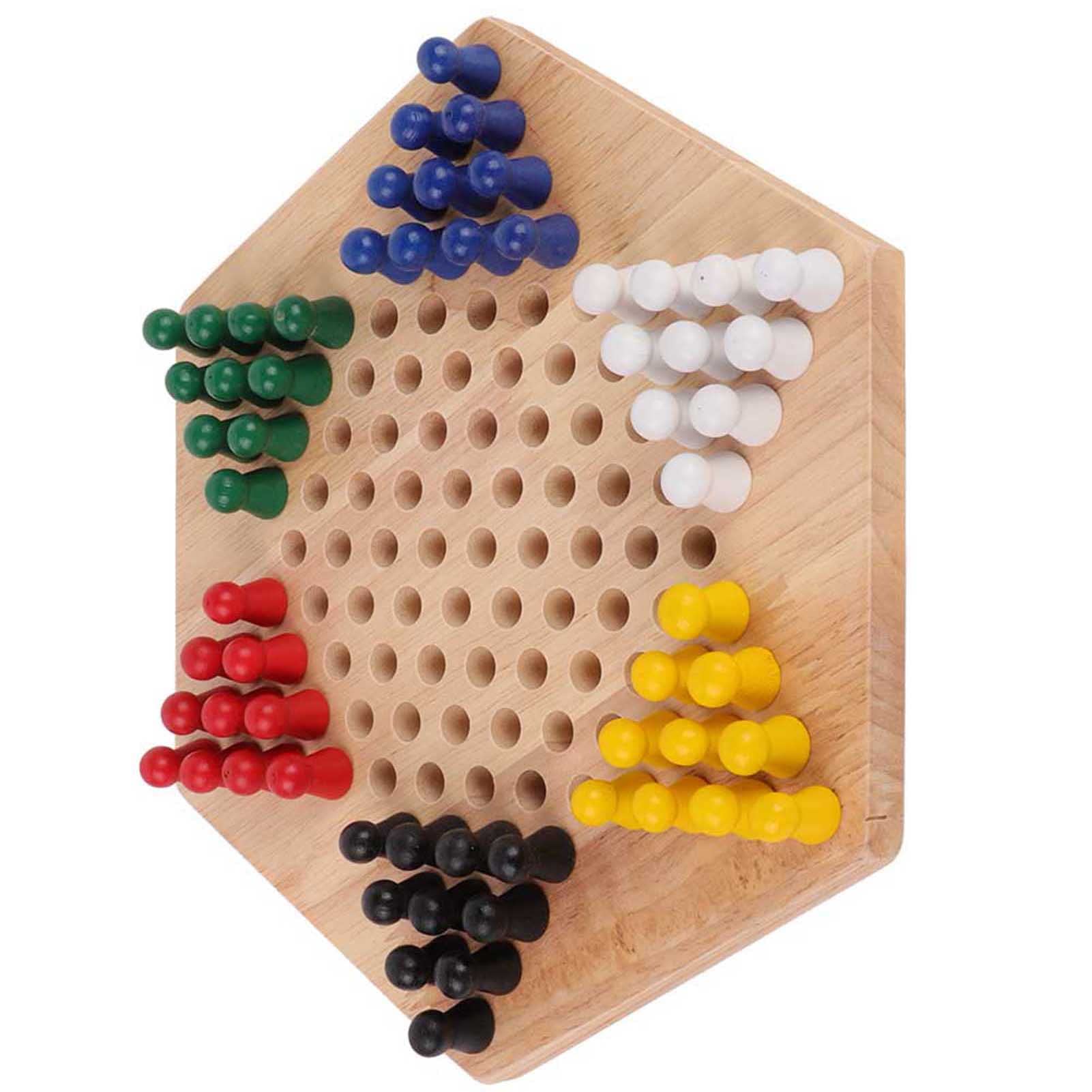 Wakects Gioco da Tavolo di Dama Cinese, Set Classico in Legno, Gioco di Strategia Educativo per Bambini e Famiglie