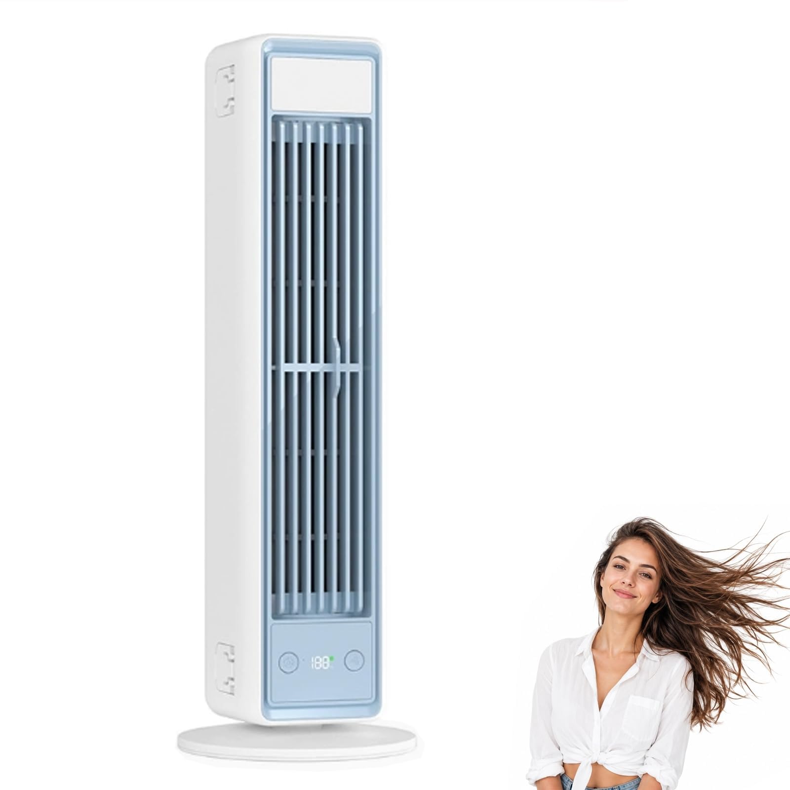 BreezaMax Air Kühlkönig, Airzuma Portable, Polar Breeze–BreezaMax Mini Cooling Ace, Leise & Energieeffizient, 3 Geschwindigkeiten, Bladeless Design, Perfekt für Büro, Schlafzimmer & Zuhause (Schwarz)