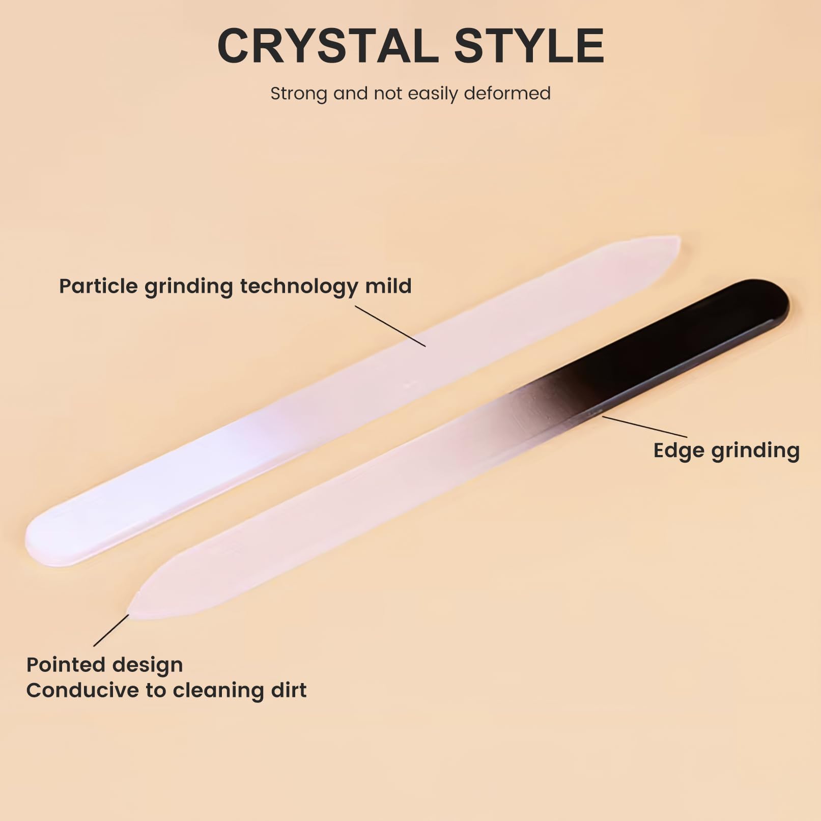 1 Pack Glass Nail File and Buffers Crystal Fingernail File for Natural Nail Double-Sided Fingernail Files Nail Care — view 4