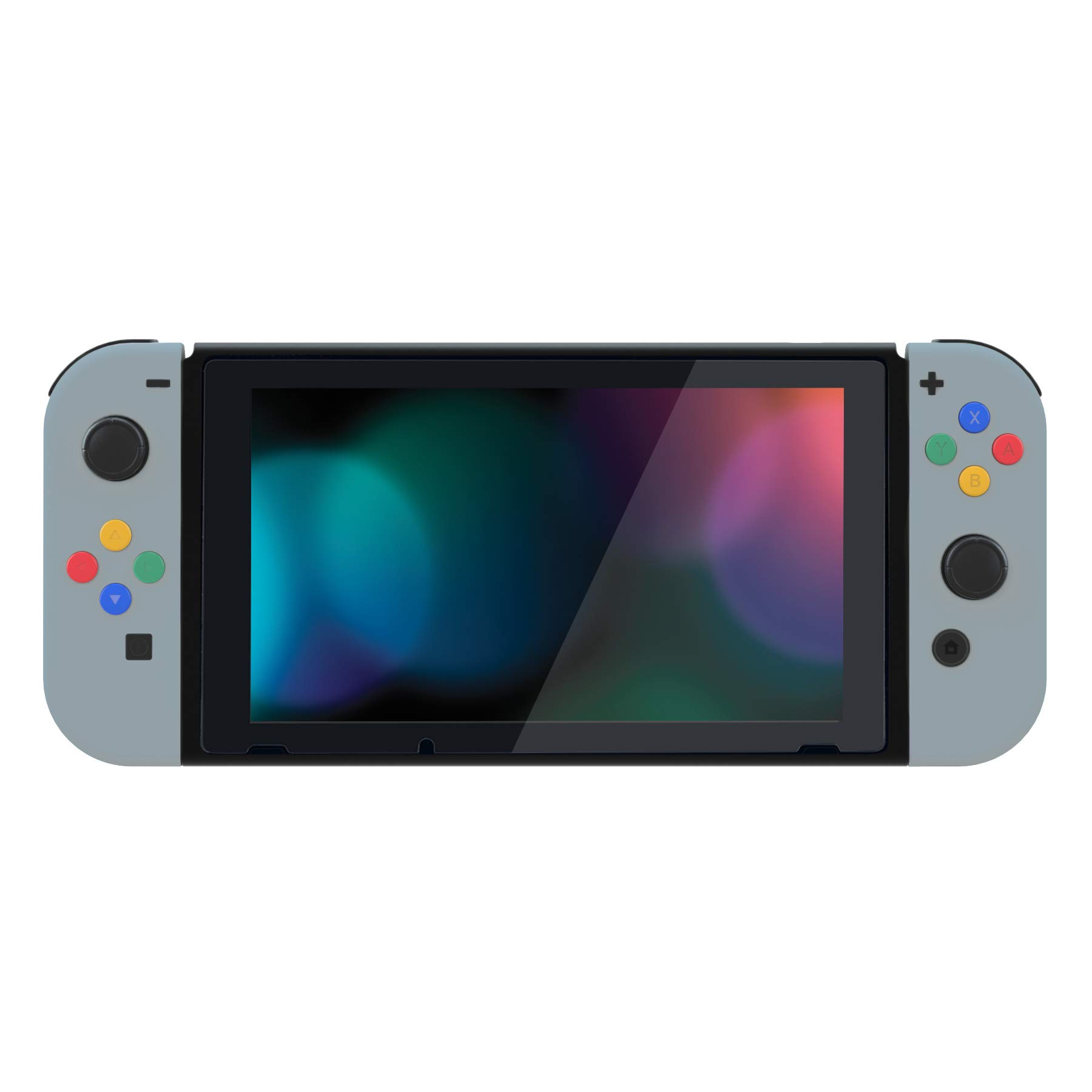 eXtremeRate Carcasa con Botones para Nintendo Switch - Funda Protectora de Reemplazo para Joycons y Consola, Shell de Bricolaje con Teclas para Nintendo Switch Accesorios (New Hope Gray)