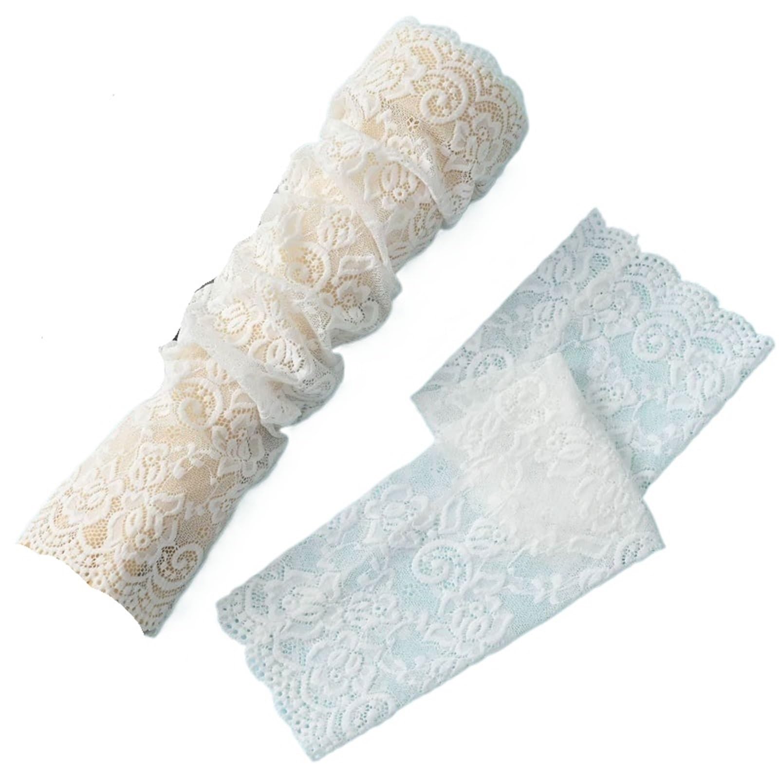 2 pares de guantes sin dedos con protección solar verano for mujer, mangas encaje for brazos, bloqueo malla larga, puños florales, falsas Para Actividades Al Aire Libre Y Viajes