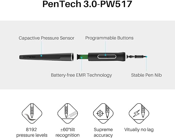 HUION Kamvas 22 Plus Graphics Drawing Tablet with Screen and Single Monitor Arm