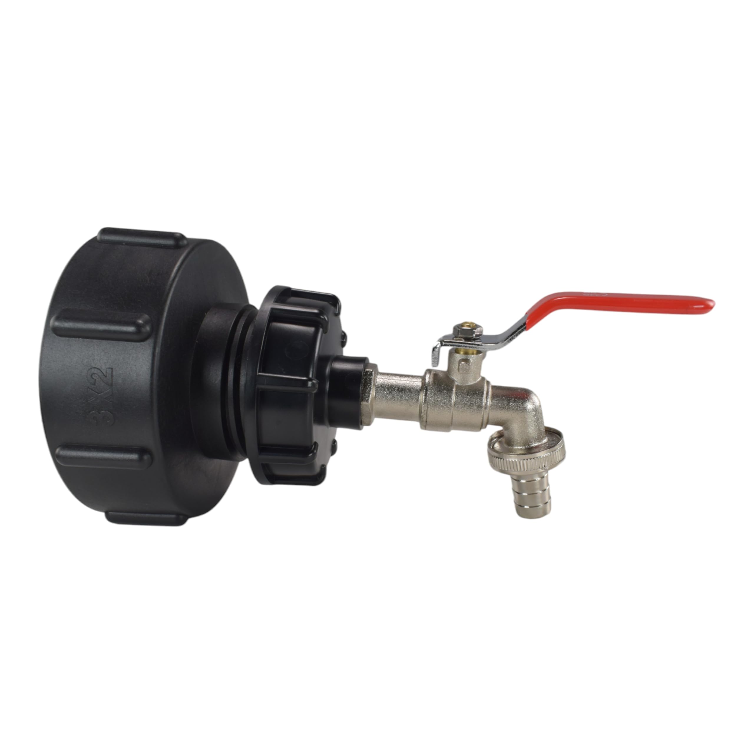 Cost Wise Mixed Ibc Storage Tank Fitting With An Outlet Tap, 4" (S100 X8) Adaptor+Range Of Tap Options,Provides Connection For Garden Hoses (Lever Tap + Hose Barb)