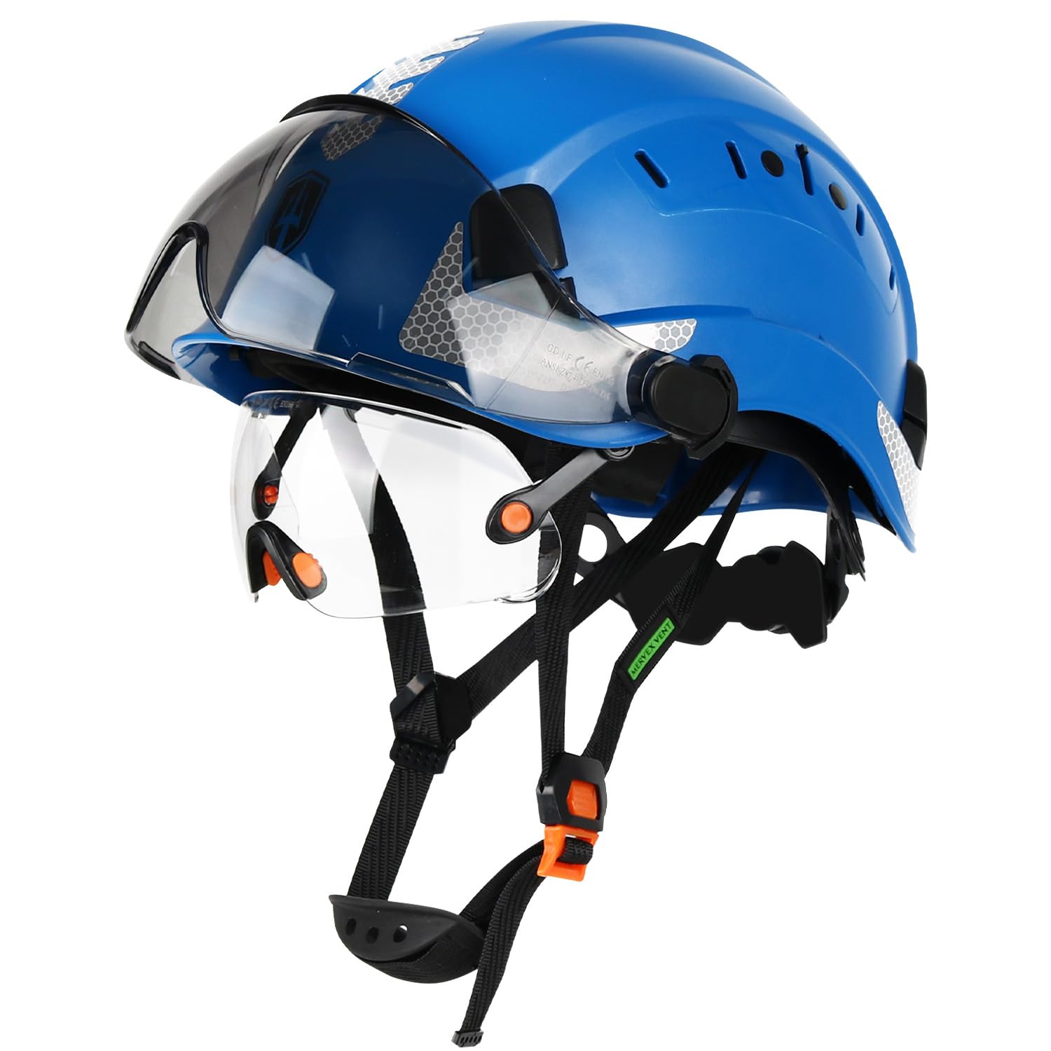 Industrial Safety Helmet EN397 and EN166 Certified with Tinted + Transparent Visor | Safety Helmet with Double Visor for Construction, Crafts and Industry |