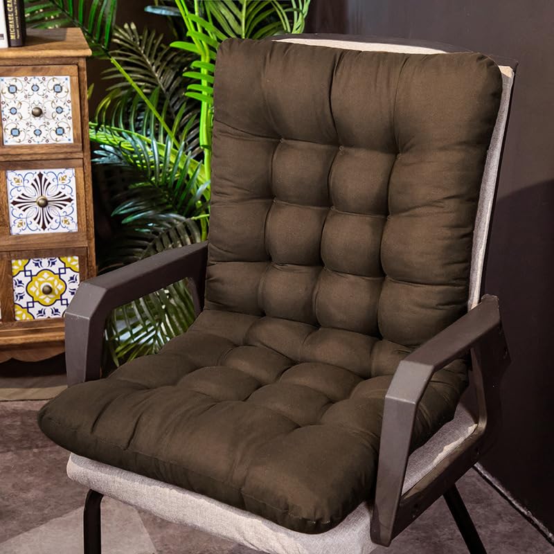 Garden Rocking Chair Cushion, Low Back Chair Pads Seat Support Cushion with Ties, Replacement Cushions for Garden Dining Patio, Use Chairs and Outdoor Furniture,Brown,45 * 100cm