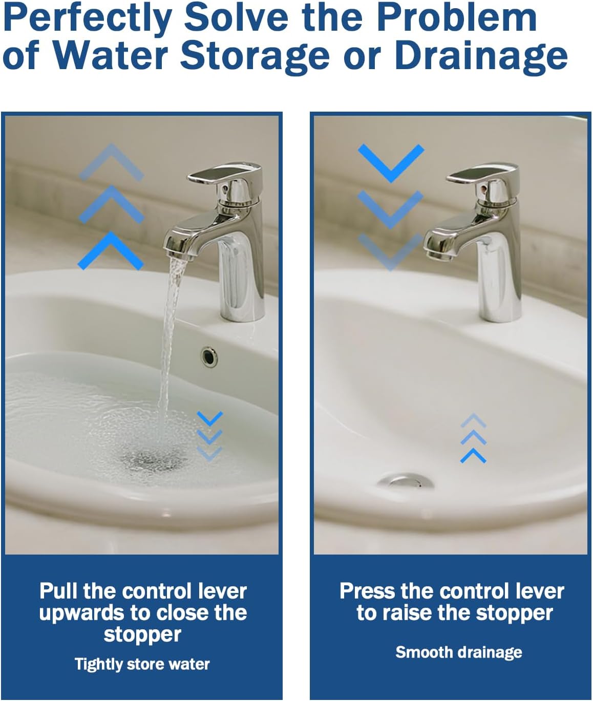 2 Pack Lavatory Pop Up Center Piece Assembly, Sink Ball/Pivot Rod Sink Stopper Replacement Parts, Replacement for PS2673, Compatible with Other Popular Brands, Chrome Metal Bathroom Sink Drain Stopper