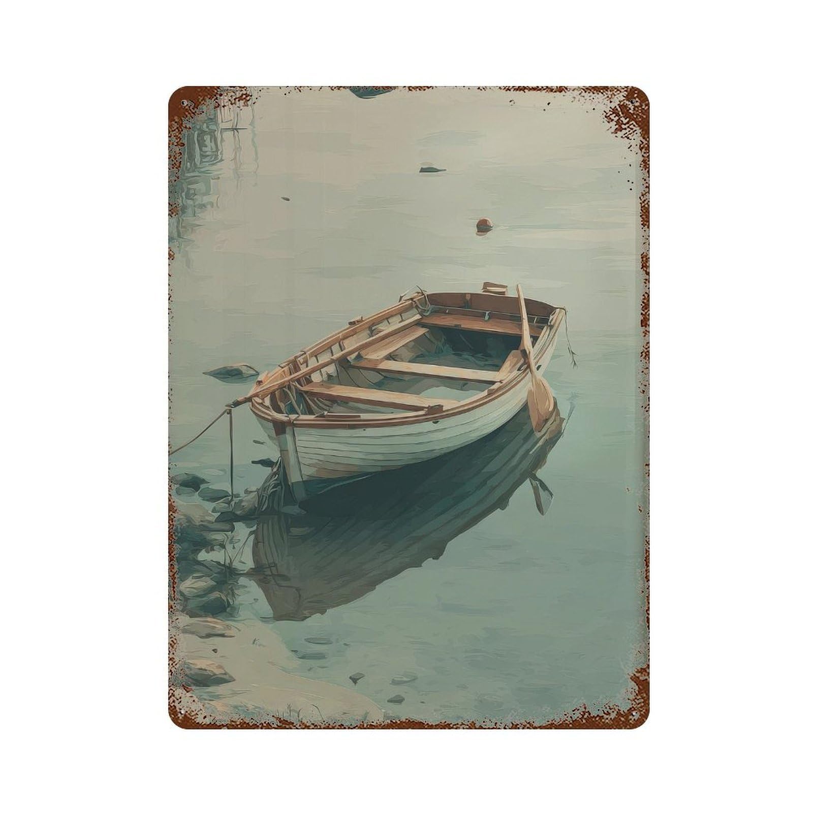 xiaoxiaoshen Rowboat. Nautical Minimalist Wall Decor Art Metal Tin Poster Modern Home Decor Art Home Bar Shop Decorations Vintage Sign 40x30cm