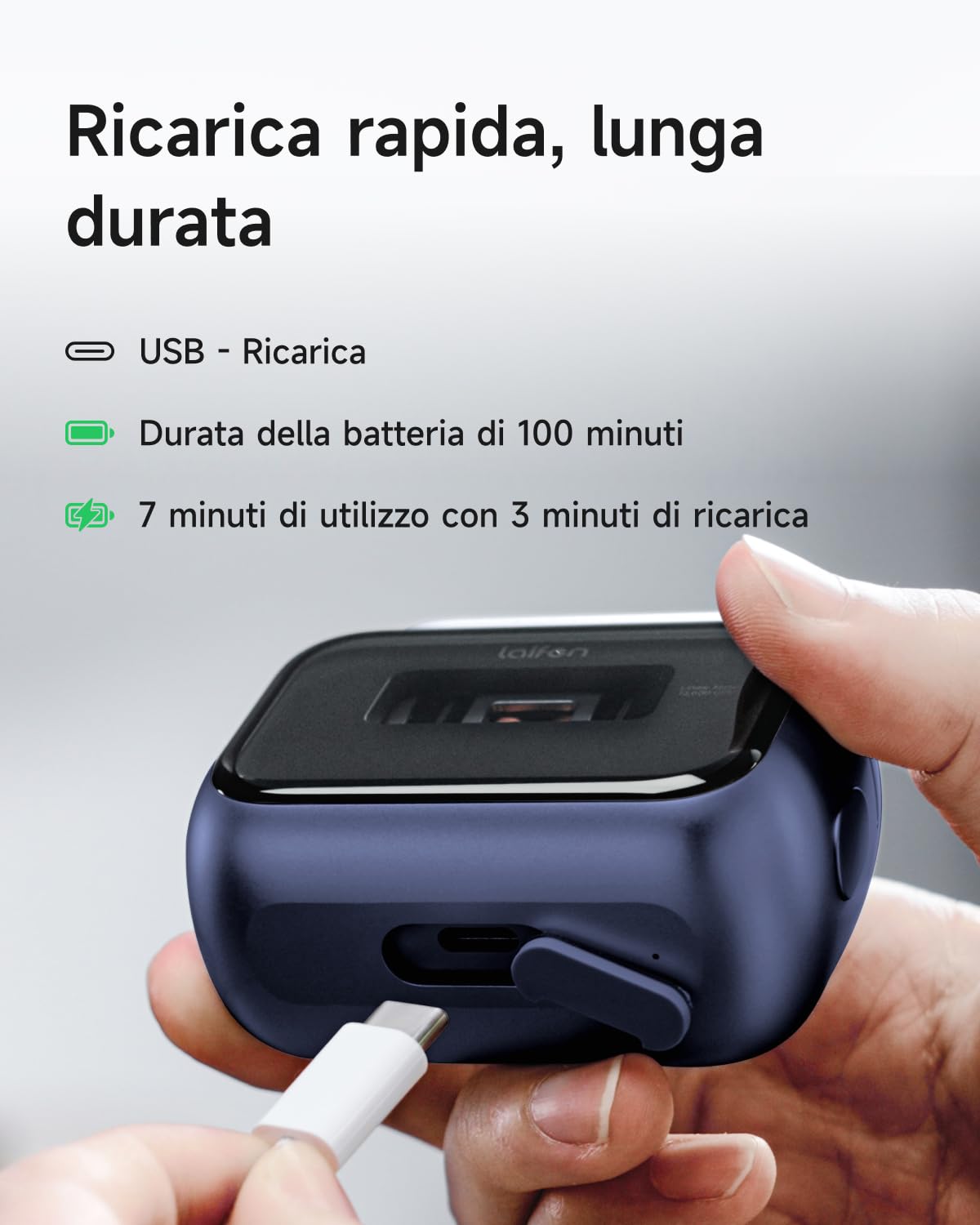 Laifen Golarka elektryczna P3 Pro, trymer do brody dla mężczyzn z podwójnymi silnikami liniowymi o dużej prędkości, 2 x 12 000 cięć/min, żywotność baterii 100 minut, wodoszczelność IPX7, idealna do