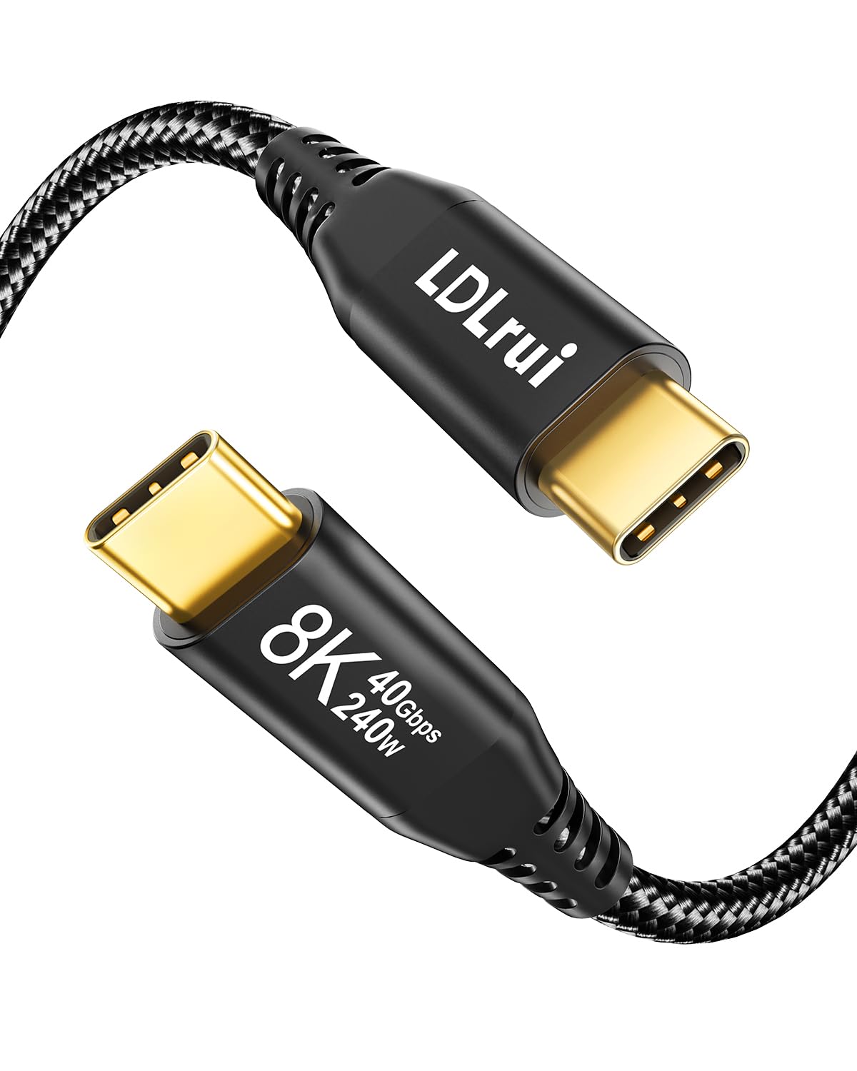 1.5FT Short 40Gbps USB C Data Transfer Cable, [High-Speed, Secure, Stable] USB 4 Cable, 8K USB C Video Cord, 240W PD Fast Charging for MacBook Pro,