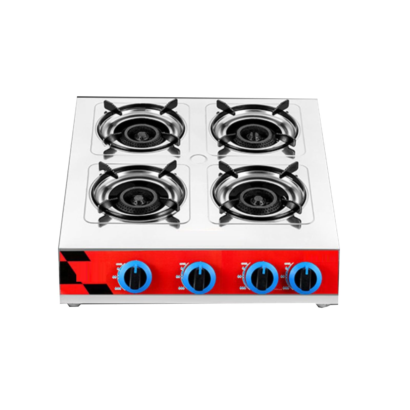 GCGC Gasherd, Tragbarer Gaskocher Mit 4 Brennern Und Flammendurchschlagschutz, 3,2 KW NG/LPG, Tisch-Gaskocher 51 X 57 X 11,5 cm, for Camping-Haus Im Freien(LPG)