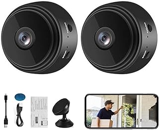 CamTrix Magnetic Mini Security Camera, CamTrix WiFi Wireless Small Video Camera Night Vision Motion Detection Security Cam Covert Cameras with App for Home Indoor Outdoor (2 PCS)
