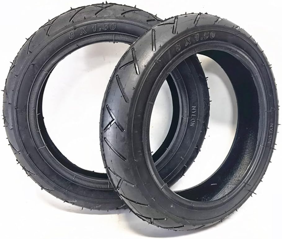 8 inch 8x1.50 Inner Tube Outer Tyre for Tricycle Baby Carriage 8 * 1.5 Rubber Tire Replacement Wheels(Set)