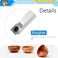 Vista 4 de Herramientas de torneado de madera, barra de herramientas de cincel de torno con punta de carburo más áspera de 19.68 pulgadas con borde recto