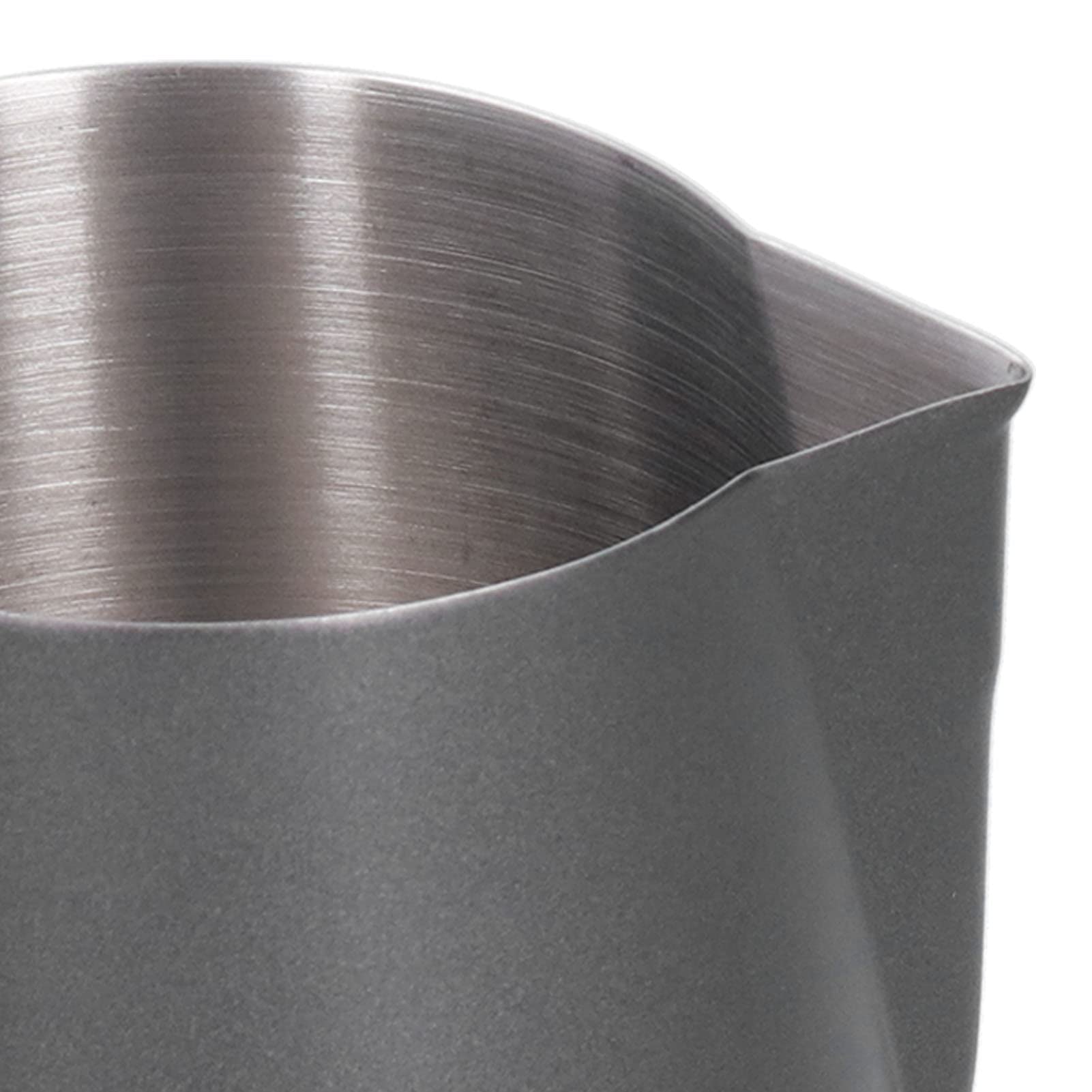 Schwarzes Milchkännchen langlebiger Milchaufschäumer aus Edelstahl 304 sicherer und gesunder Kaffeeaufschäumkrug mit spitzer Öffnung für Wasser Säfte,Eine Farbe-350ml