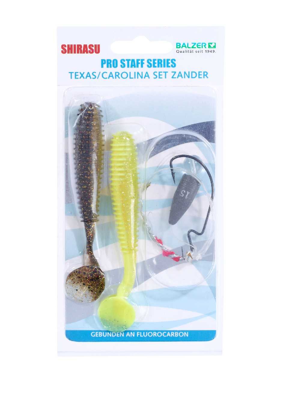Shirasu Drop Shot Texas Carolina Set, Zander