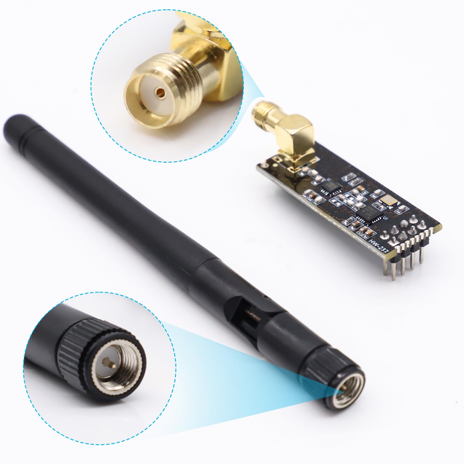 10 Pezzi Modulo Ricetrasmettitore Wireless NRF24L01+ 2.4 GHz Con Antenna - Nuovo - Foto 3