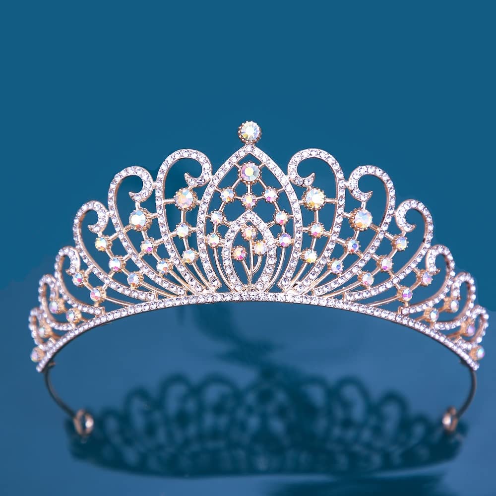 Diademy i korony dla kobiet, barokowe proste geometryczne kryształowe korony ślubne tiary damskie opaski korona z kryształków konkurs diadem ślubne akcesoria do włosów.Clear,Pink,Silver