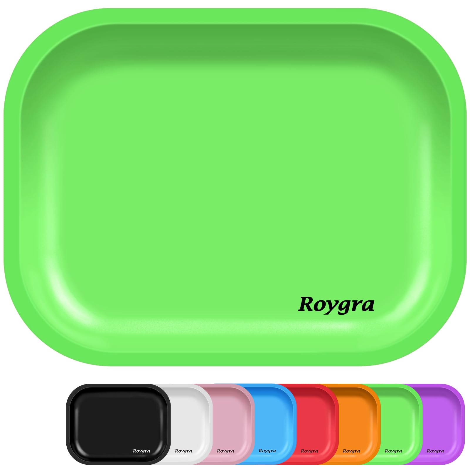 roygra Rolling Tray, Metal Decorative Display Tray, Tabletop Storage Tray