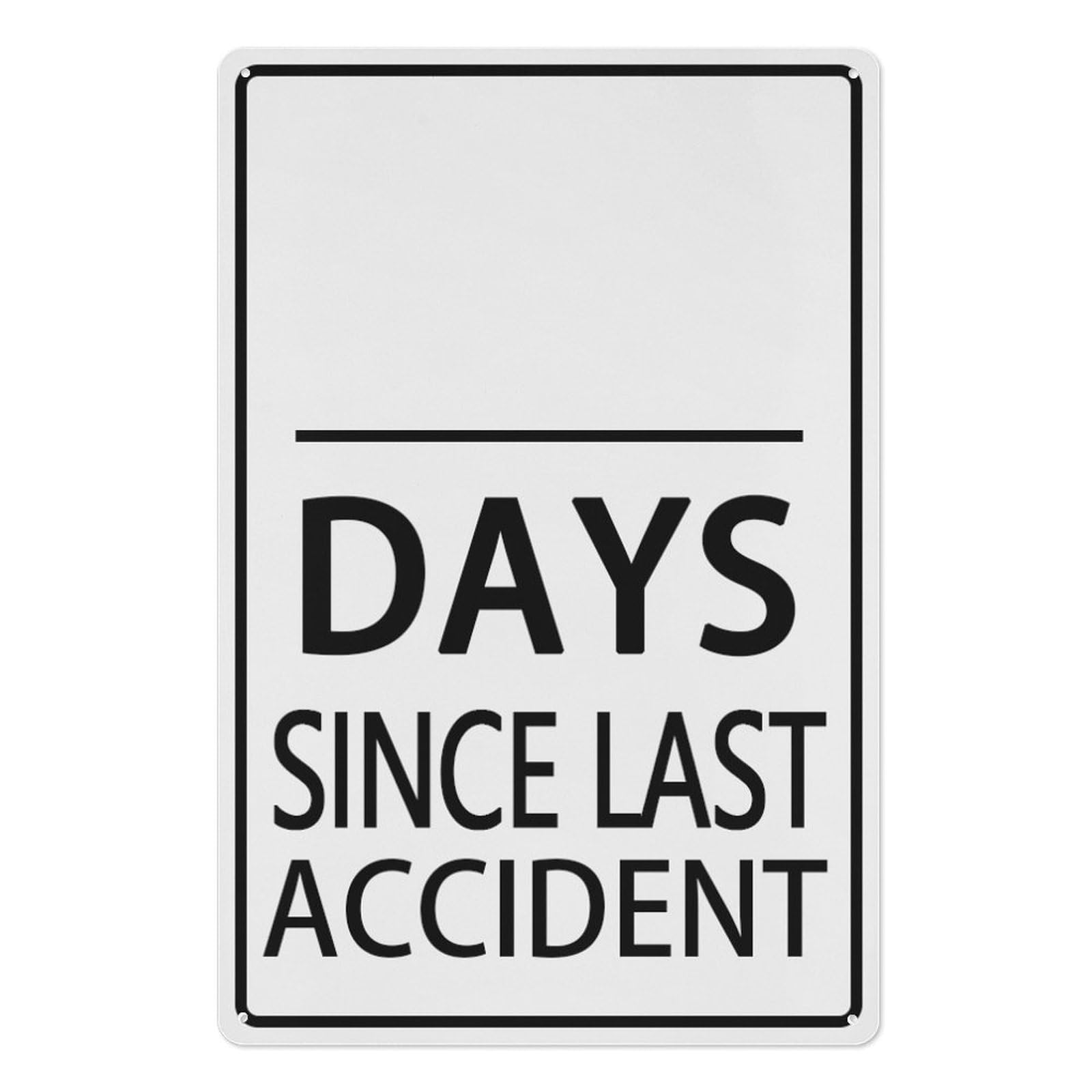 Days Since Last Accident Aluminum Metal Warning Signage With Symbol Wall Art Retro Tin Sign Funny Decorations For Home Cafes Office Store Pubs Club Plaque Tin Sign Retro Metal Tin Sign 8X12 Inches