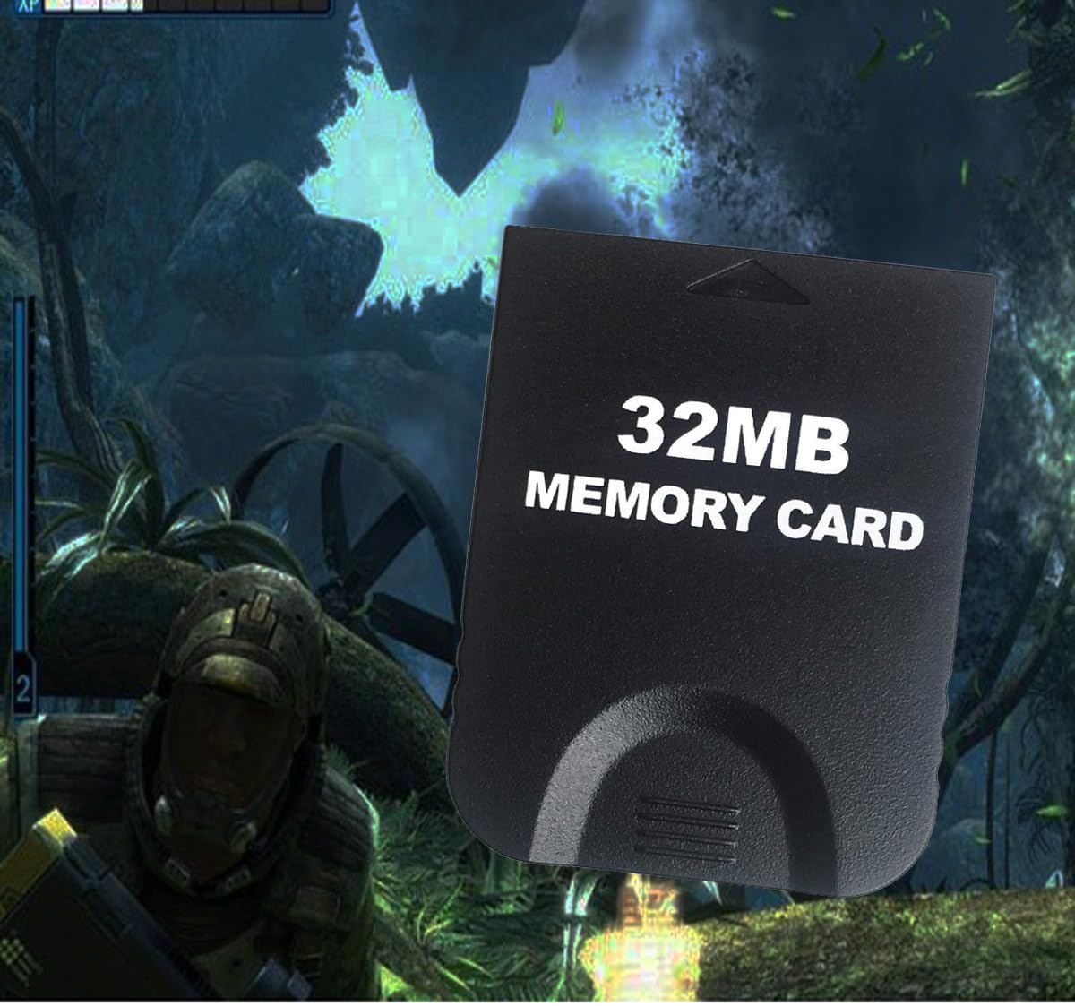 Tarjeta de memoria de alta velocidad de 32 MB (507 bloques) compatible con Nintendo Gamecube y Wii, color negro
