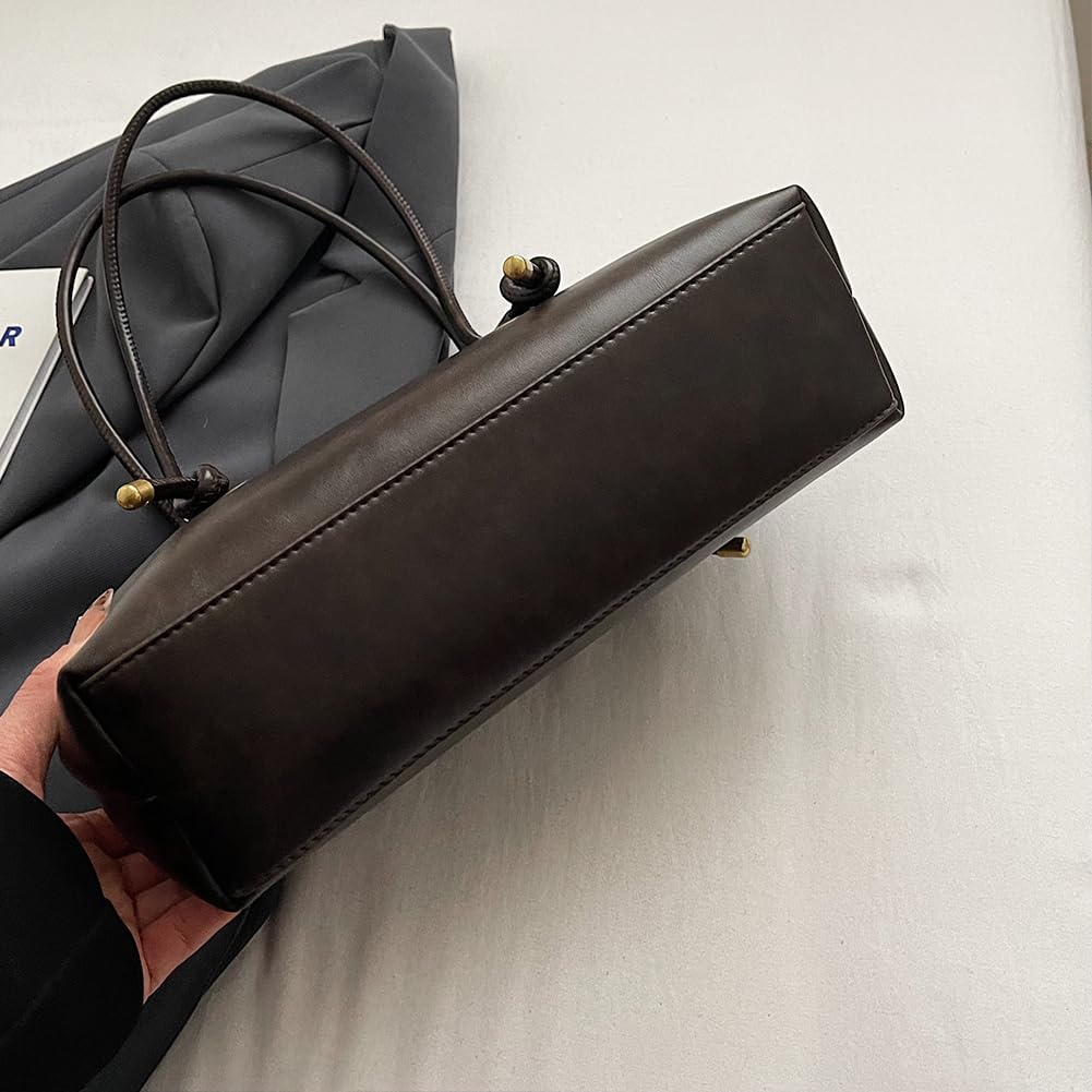 Retro-Schultertasche aus PU-Leder, Trendige Achseltasche mit großem Fassungsvermögen, Designer-Handtasche für Damen, ideal fürs Büro