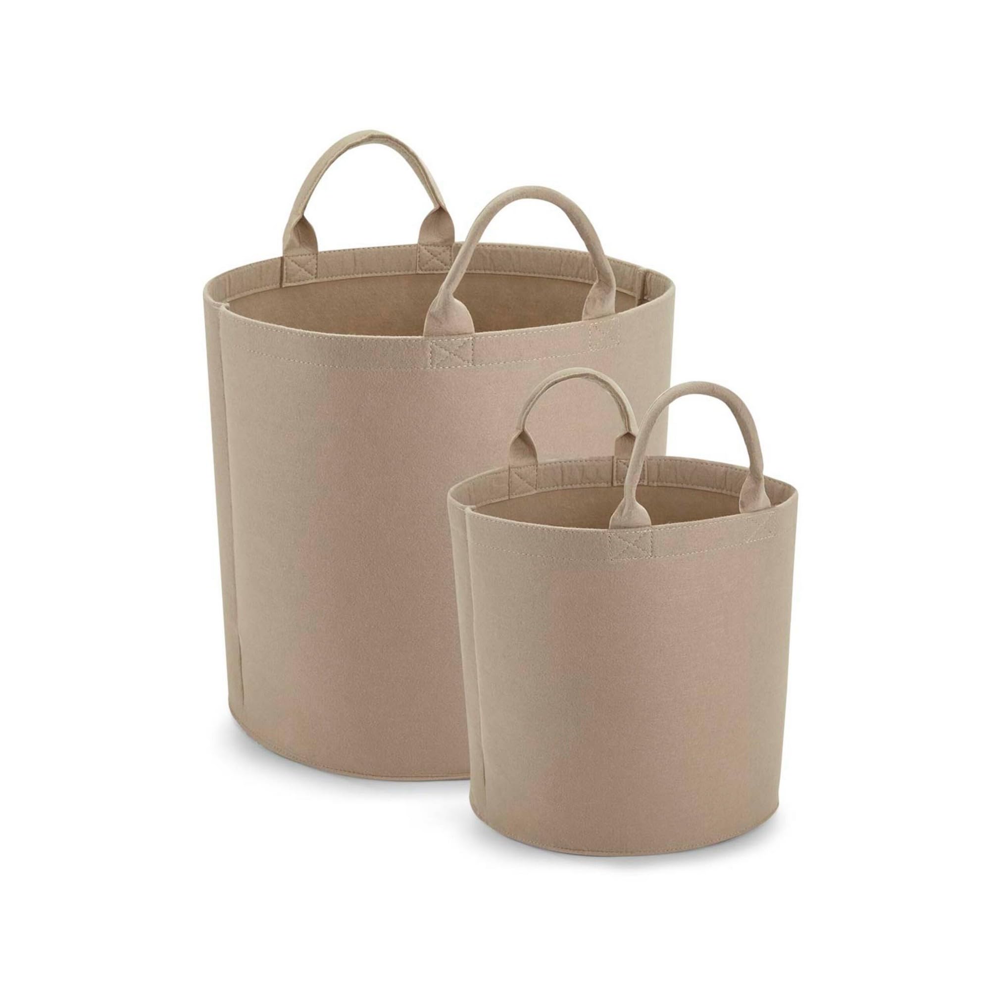 BagBase BG728 Felt Storage Trug - Stylish Organiser for Toys, Clothes & Home Essentials - Soft-Touch Polyester Felt - Small - Sand